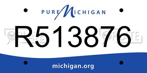 R513876 Michigan License Plate