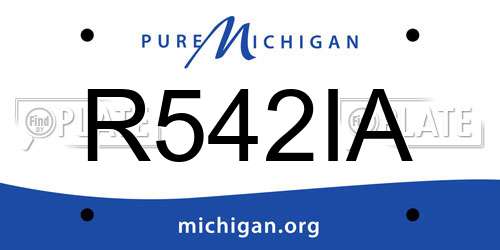 R542IA Michigan License Plate