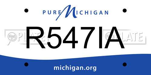 R547IA Michigan License Plate