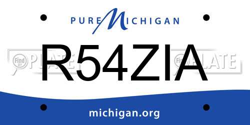 R54ZIA Michigan License Plate