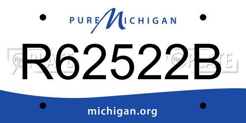 R62522B Michigan License Plate