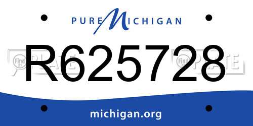 R625728 Michigan License Plate
