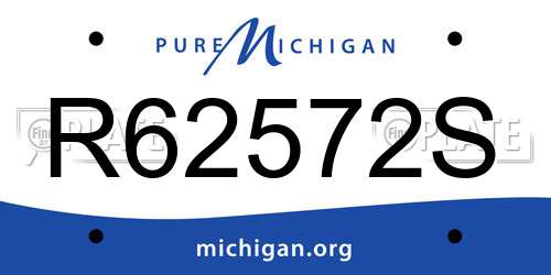 R62572S Michigan License Plate