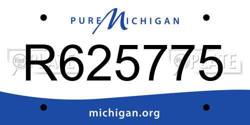 R625775 Michigan License Plate