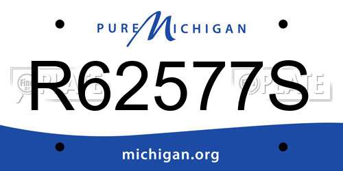 R62577S Michigan License Plate