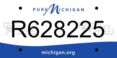 R628225 Michigan License Plate