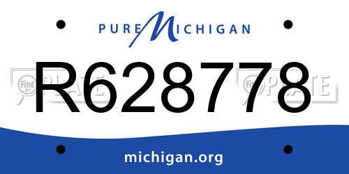 R628778 Michigan License Plate