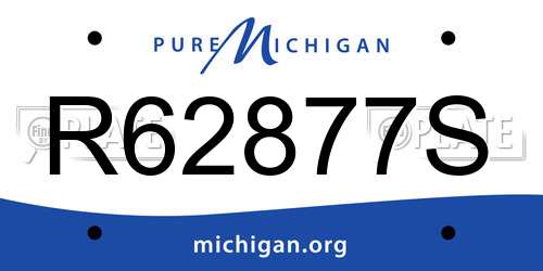 R62877S Michigan License Plate