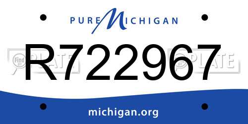 R722967 Michigan License Plate