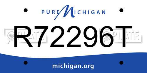 R72296T Michigan License Plate