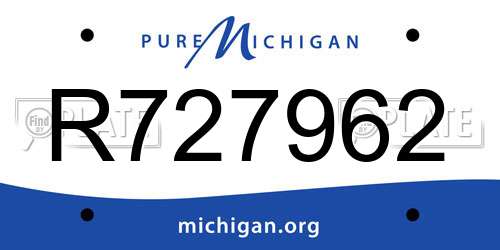 R727962 Michigan License Plate