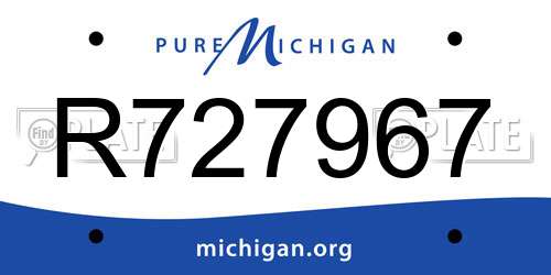 R727967 Michigan License Plate
