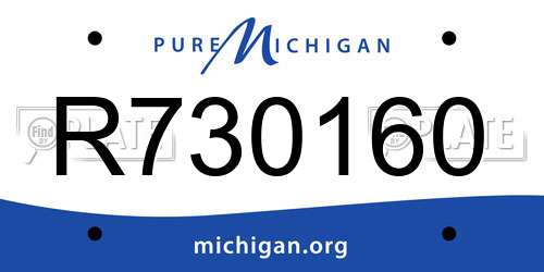 R730160 Michigan License Plate