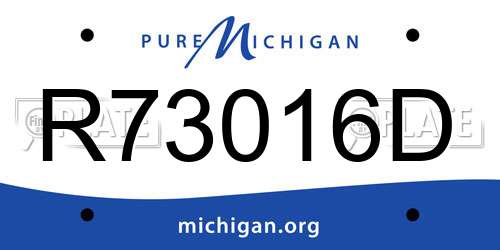 R73016D Michigan License Plate