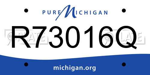 R73016Q Michigan License Plate