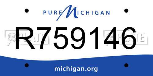 R759146 Michigan License Plate