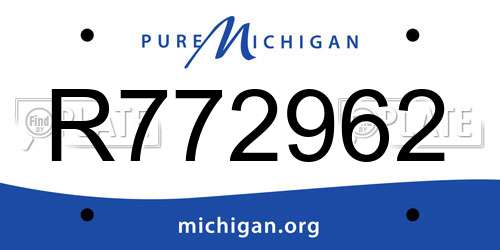 R772962 Michigan License Plate