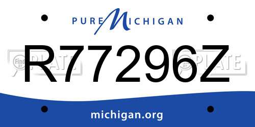 R77296Z Michigan License Plate