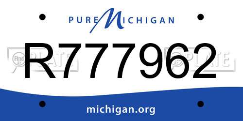 R777962 Michigan License Plate