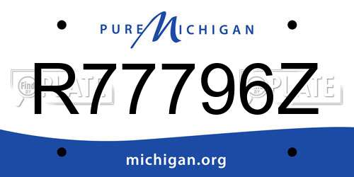 R77796Z Michigan License Plate