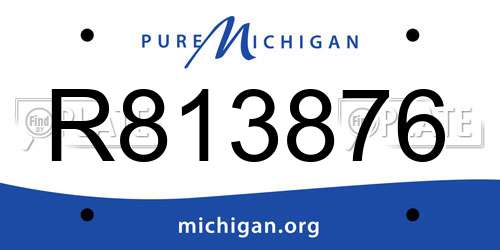 R813876 Michigan License Plate