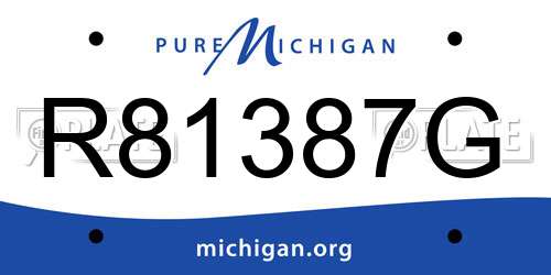 R81387G Michigan License Plate