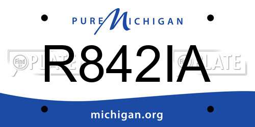 R842IA Michigan License Plate