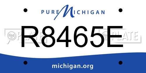 R8465E Michigan License Plate