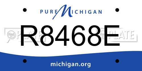 R8468E Michigan License Plate