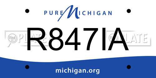 R847IA Michigan License Plate