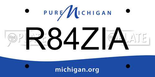 R84ZIA Michigan License Plate