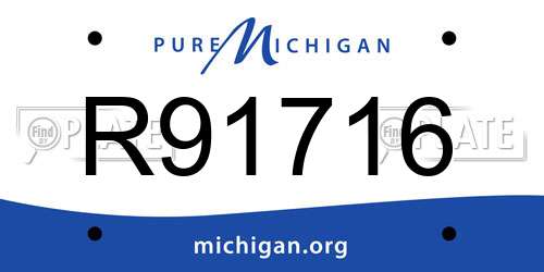 R91716 Michigan License Plate