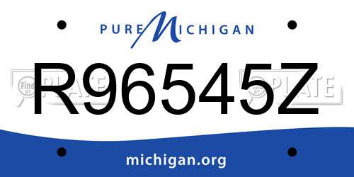 R96545Z Michigan License Plate