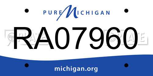 RA07960 Michigan License Plate