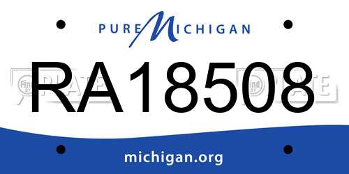 RA18508 Michigan License Plate