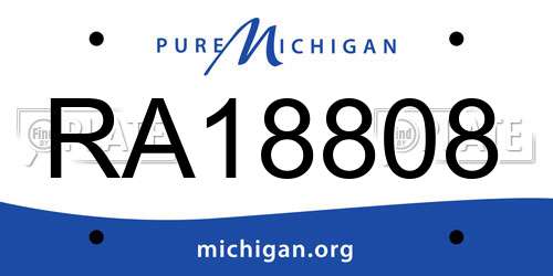 RA18808 Michigan License Plate