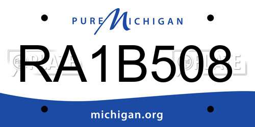 RA1B508 Michigan License Plate