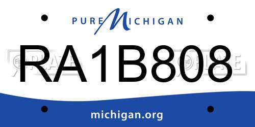 RA1B808 Michigan License Plate