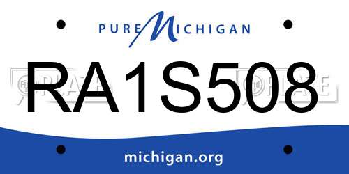 RA1S508 Michigan License Plate