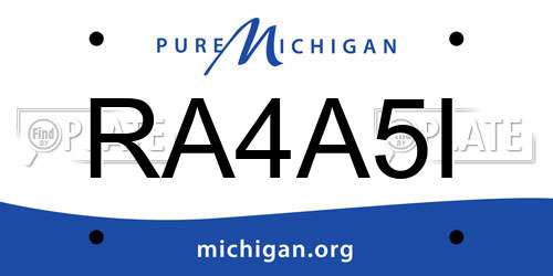 RA4A5I Michigan License Plate