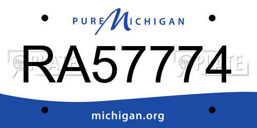 RA57774 Michigan License Plate