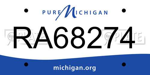RA68274 Michigan License Plate