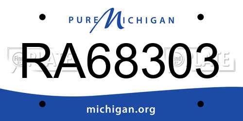 RA68303 Michigan License Plate