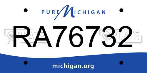 RA76732 Michigan License Plate