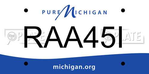 RAA45I Michigan License Plate