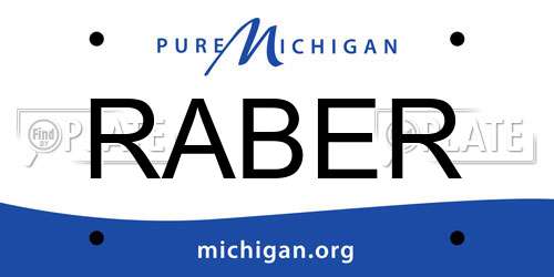 RABER Michigan License Plate