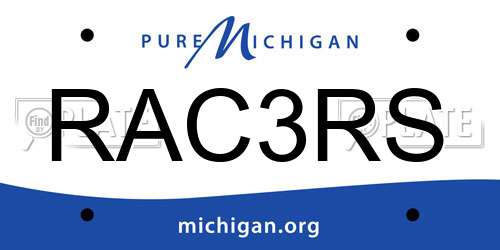 RAC3RS Michigan License Plate