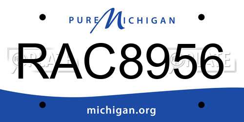 RAC8956 Michigan License Plate