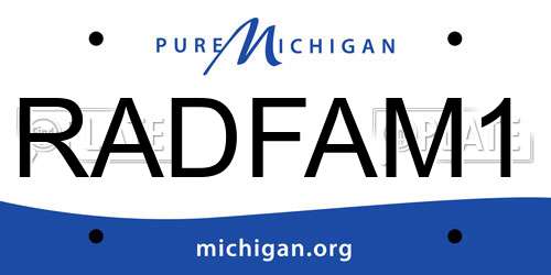RADFAM1 Michigan License Plate