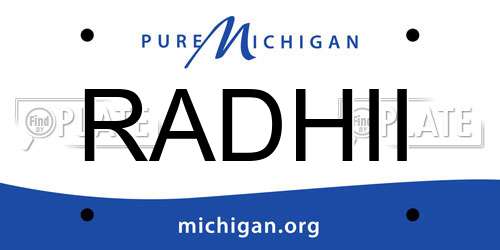 RADHII Michigan License Plate